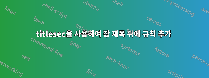 titlesec을 사용하여 장 제목 뒤에 규칙 추가