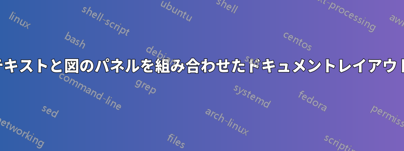 テキストと図のパネルを組み合わせたドキュメントレイアウト