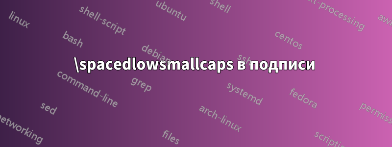 \spacedlowsmallcaps в подписи