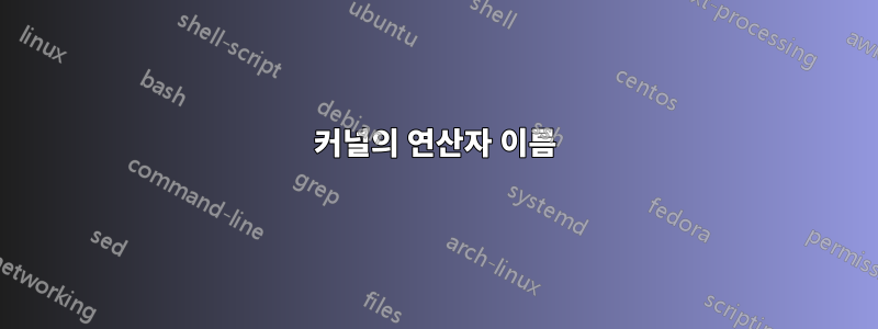 커널의 연산자 이름