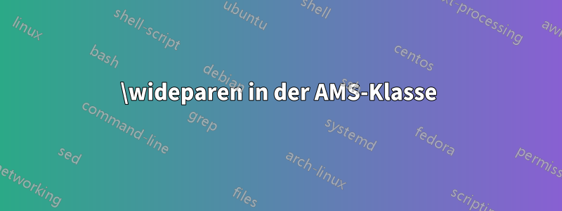 \wideparen in der AMS-Klasse