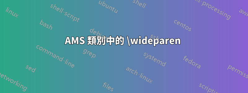 AMS 類別中的 \wideparen