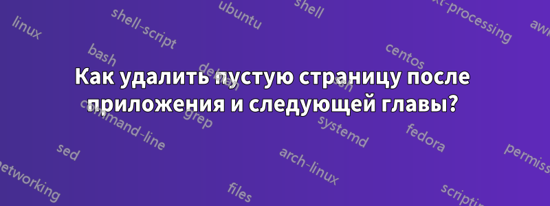 Как удалить пустую страницу после приложения и следующей главы?