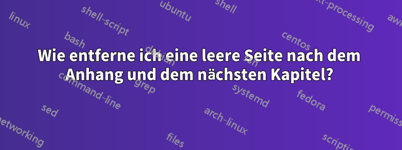 Wie entferne ich eine leere Seite nach dem Anhang und dem nächsten Kapitel?