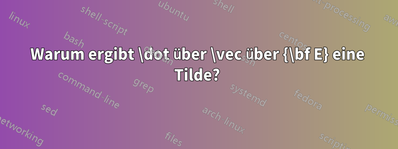 Warum ergibt \dot über \vec über {\bf E} eine Tilde?