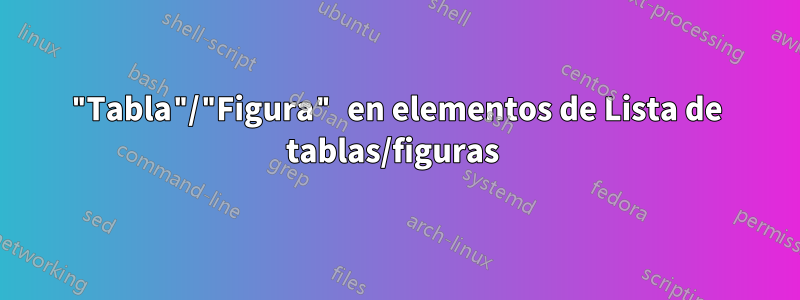 "Tabla"/"Figura" en elementos de Lista de tablas/figuras 