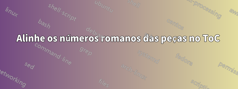 Alinhe os números romanos das peças no ToC