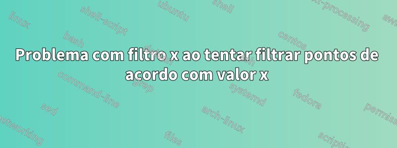 Problema com filtro x ao tentar filtrar pontos de acordo com valor x