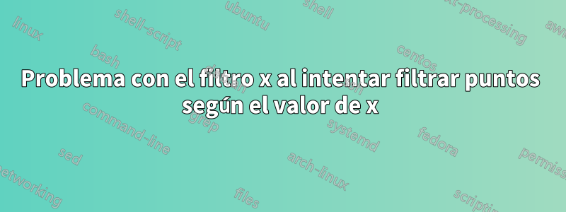 Problema con el filtro x al intentar filtrar puntos según el valor de x