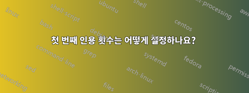 첫 번째 인용 횟수는 어떻게 설정하나요?