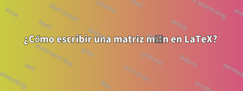 ¿Cómo escribir una matriz m⨉n en LaTeX?