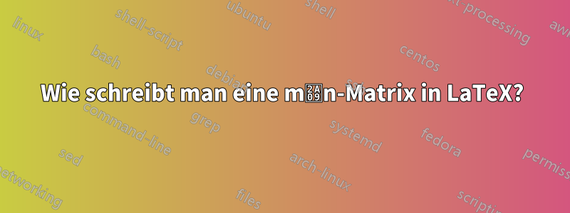 Wie schreibt man eine m⨉n-Matrix in LaTeX?