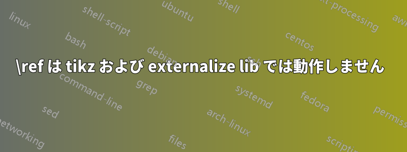 \ref は tikz および externalize lib では動作しません 