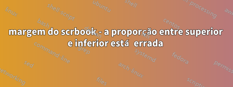 margem do scrbook - a proporção entre superior e inferior está errada