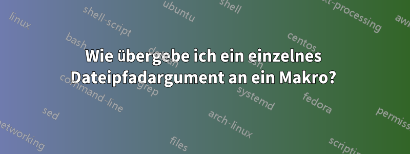 Wie übergebe ich ein einzelnes Dateipfadargument an ein Makro?