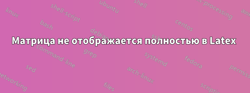 Матрица не отображается полностью в Latex