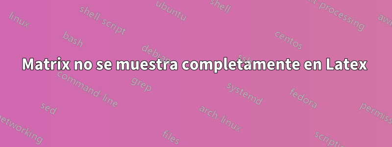 Matrix no se muestra completamente en Latex