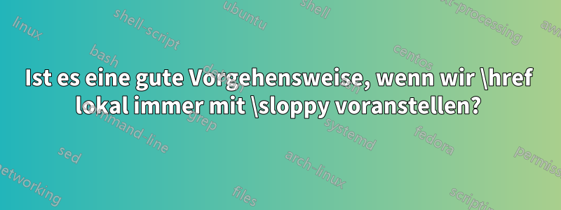 Ist es eine gute Vorgehensweise, wenn wir \href lokal immer mit \sloppy voranstellen?