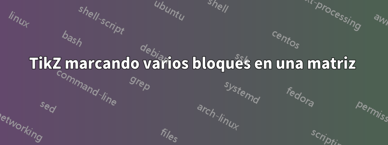 TikZ marcando varios bloques en una matriz