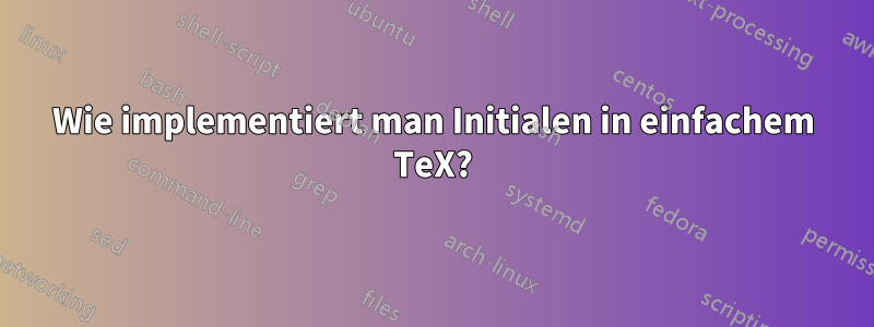 Wie implementiert man Initialen in einfachem TeX?