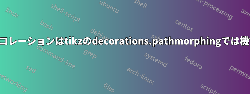 スネークデコレーションはtikzのdecorations.pathmorphingでは機能しません