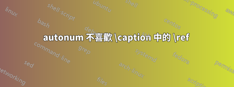 autonum 不喜歡 \caption 中的 \ref