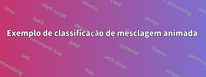 Exemplo de classificação de mesclagem animada
