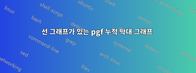 선 그래프가 있는 pgf 누적 막대 그래프