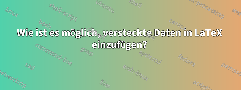 Wie ist es möglich, versteckte Daten in LaTeX einzufügen?