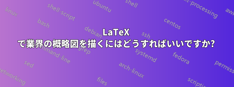 LaTeX で業界の概略図を描くにはどうすればいいですか?