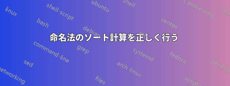 命名法のソート計算を正しく行う