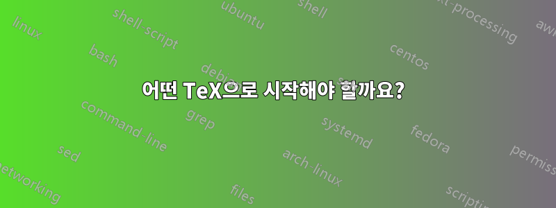 어떤 TeX으로 시작해야 할까요? 