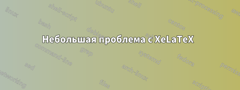Небольшая проблема с XeLaTeX 