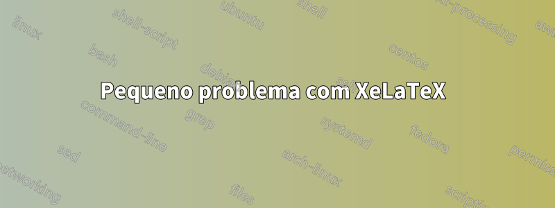 Pequeno problema com XeLaTeX 