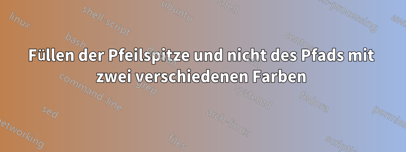 Füllen der Pfeilspitze und nicht des Pfads mit zwei verschiedenen Farben