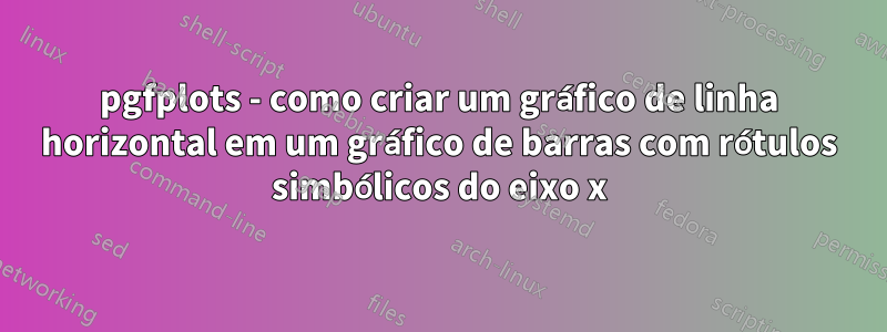 pgfplots - como criar um gráfico de linha horizontal em um gráfico de barras com rótulos simbólicos do eixo x