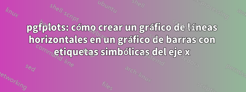 pgfplots: cómo crear un gráfico de líneas horizontales en un gráfico de barras con etiquetas simbólicas del eje x
