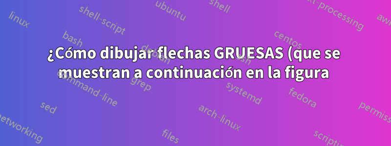 ¿Cómo dibujar flechas GRUESAS (que se muestran a continuación en la figura) en tikz?