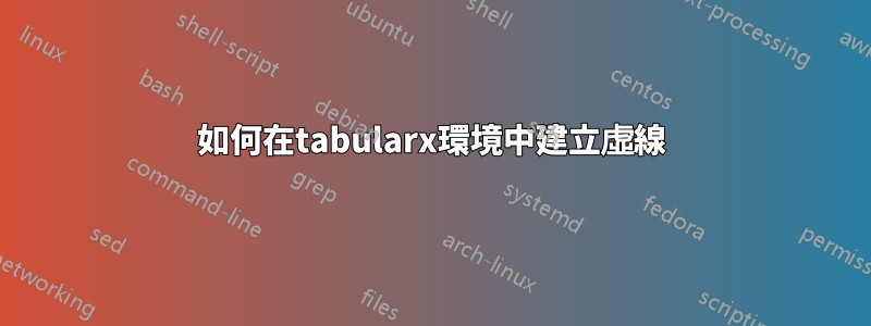 如何在tabularx環境中建立虛線