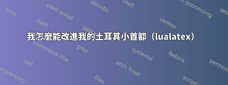 我怎麼能改進我的土耳其小首都（lualatex）
