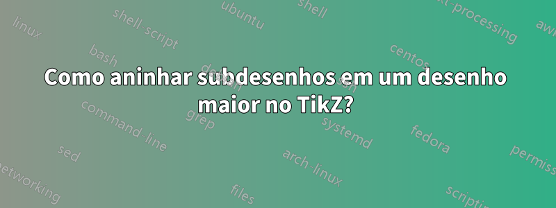 Como aninhar subdesenhos em um desenho maior no TikZ?