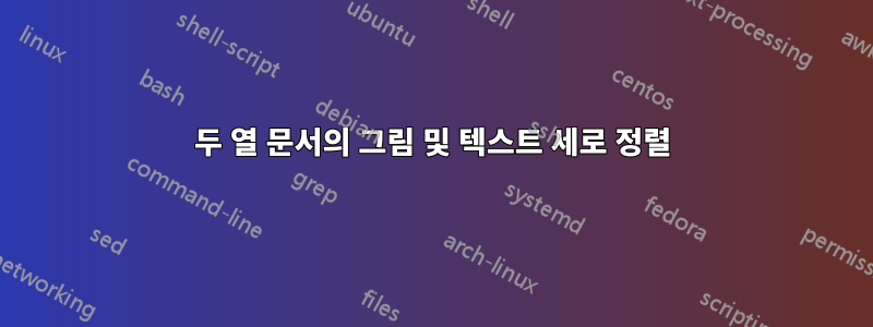 두 열 문서의 그림 및 텍스트 세로 정렬