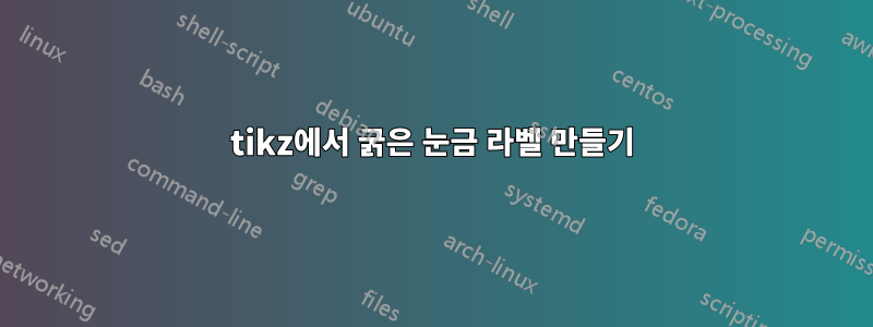tikz에서 굵은 눈금 라벨 만들기