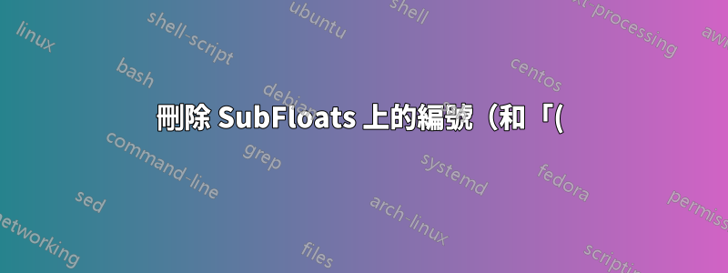 刪除 SubFloats 上的編號(和「()」)(在表中)