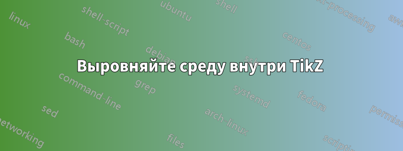 Выровняйте среду внутри TikZ
