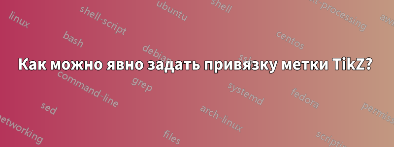 Как можно явно задать привязку метки TikZ?