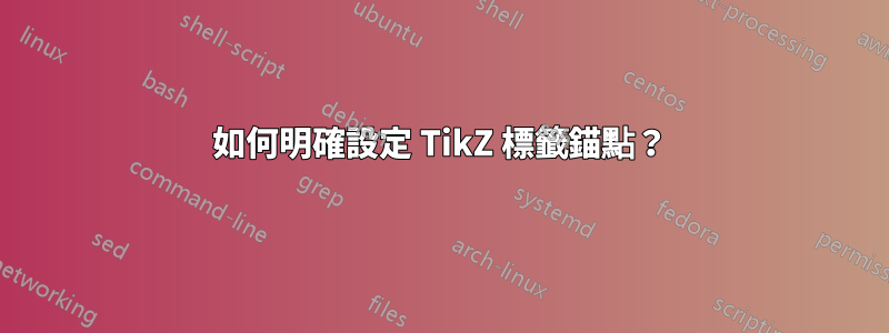 如何明確設定 TikZ 標籤錨點？