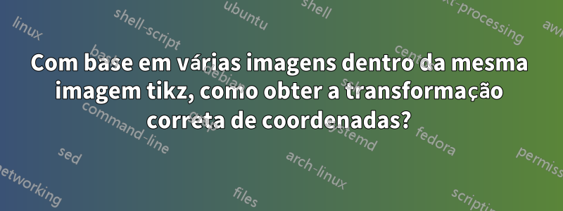 Com base em várias imagens dentro da mesma imagem tikz, como obter a transformação correta de coordenadas?