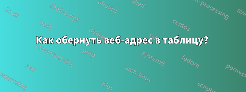 Как обернуть веб-адрес в таблицу?