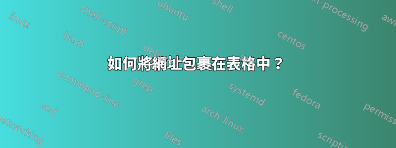 如何將網址包裹在表格中？
